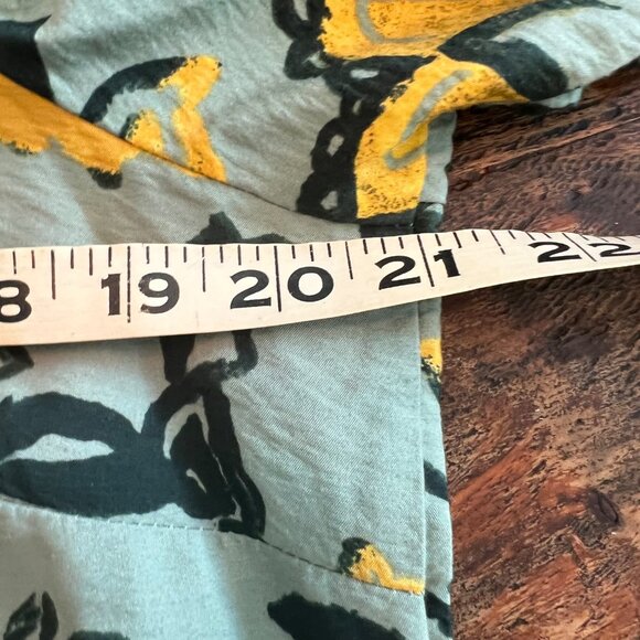 Figuerao & Flower Womens Long Sleeve Floral Button-Up Midi Dress Green/Yellow Si - Picture 11 of 11